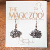 Pewter Long Hair Guinea Pig Profile Earrings