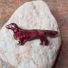 Enamel Red Long Haired Dachshund Pin