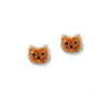 Enamel Orange Tabby Post Earrings