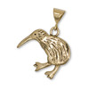 14K Solid Gold Kiwi Bird Pendant