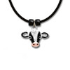 Enamel Black and White Cow Necklace