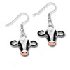 Enamel Black and White Cow Earrings