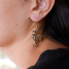 14K Solid Gold Rooster Earrings