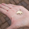 14K Solid Gold Grizzly Bear Pendant