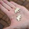 14K Solid Gold Grizzly Bear Earrings