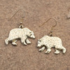 14K Solid Gold Grizzly Bear Earrings