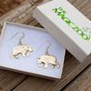 14K Solid Gold Grizzly Bear Earrings