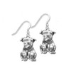 Sterling Silver Pit Bull Puppy Earrings
