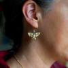 14K Solid Gold Flying Owl Earrings