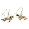 14K Solid Gold Wirehaired Dachshund Earrings