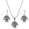 Sterling Silver Yorkie Angel Earring and Pendant Set