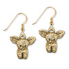 14K Solid Gold Chihuahua Puppy Earrings
