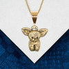 14K Solid Gold Chihuahua Puppy Earring and Pendant Set