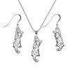 Sterling Silver Poodle Body Jewelry Set