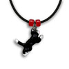 Enamel Black and White Cat Necklace