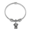 Sterling Silver Maltese Fluffy Puppy Charm on European Style Bead
