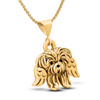 14K Solid Gold Shorkie Angel Pendant