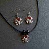 Enamel Sparkly Red Armadillo Necklace