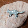 Enamel Grey and White Playful Cat Pin