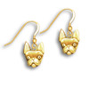 14k Solid Gold Boston Terrier Earrings