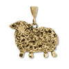 14k Solid Gold Sheep Large Pendant
