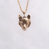 14k Solid Gold Wolf Pendant