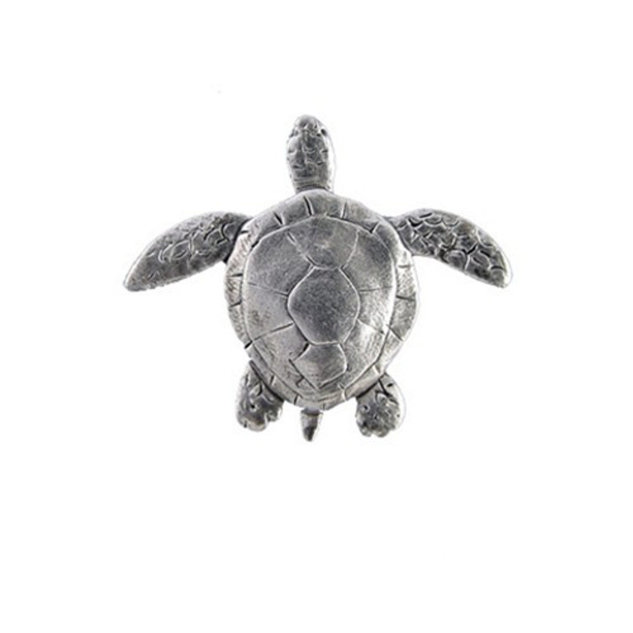 Pewter Sea Turtle Pin - Turtle Jewelry Brooch - TheMagicZoo.com
