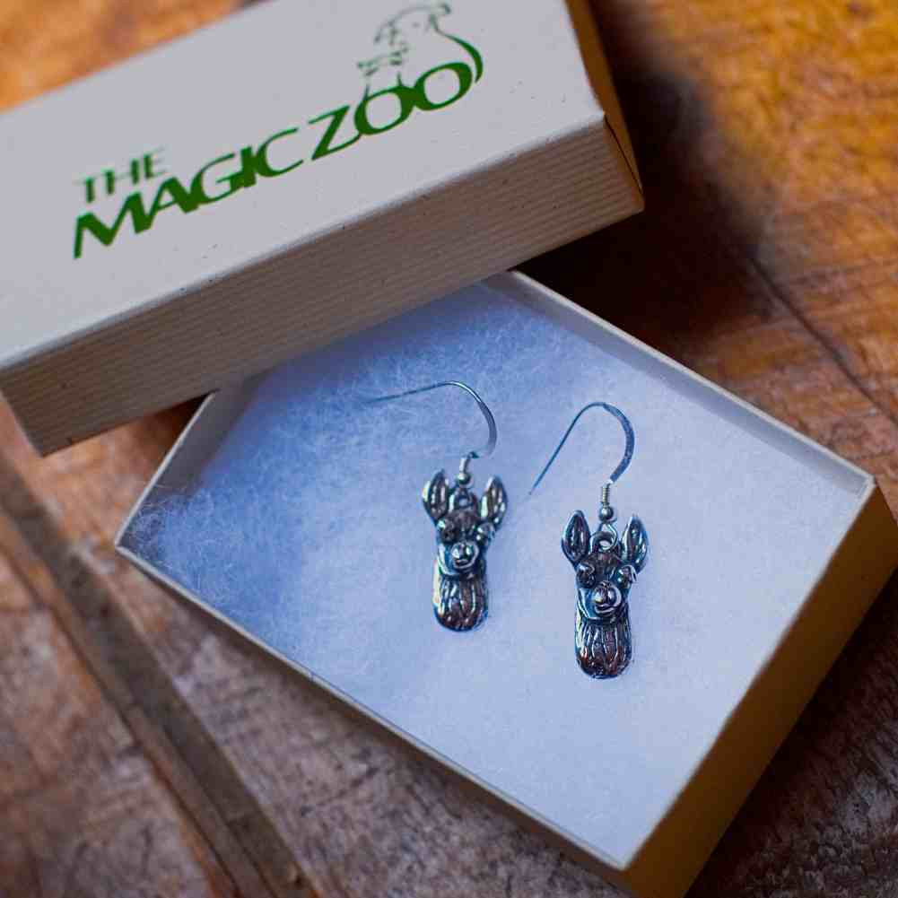 White Llama Stud Earrings by Onyx O