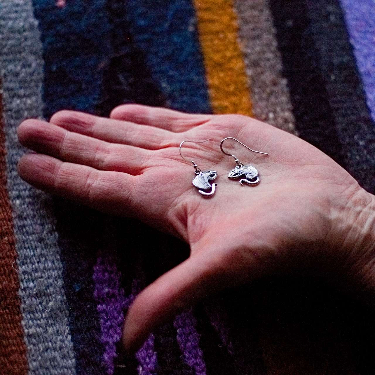 Sterling Silver Rat Earrings - Rat Jewelry