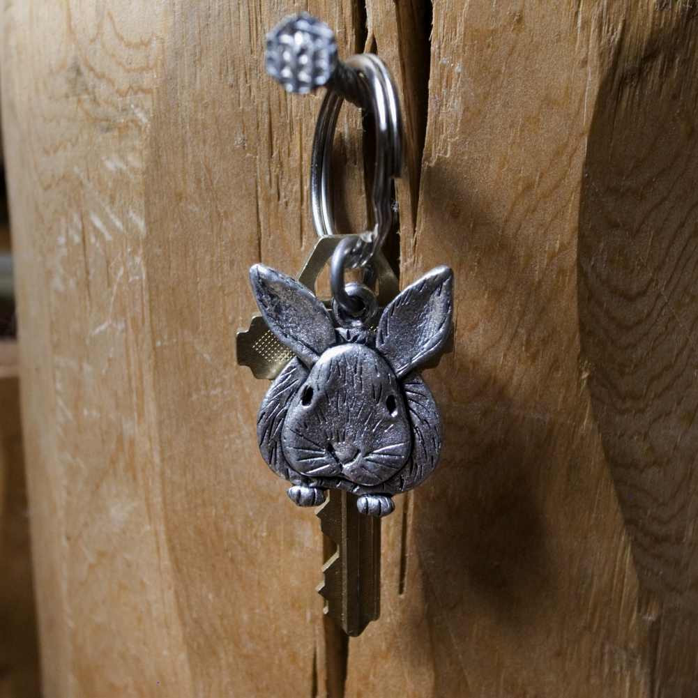 Pewter Rabbit Keychain - Animal Key Chains - TheMagicZoo.com