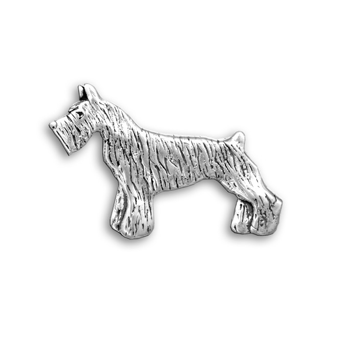 Sterling Silver Schnauzer Pin - Schnauzer Jewelry