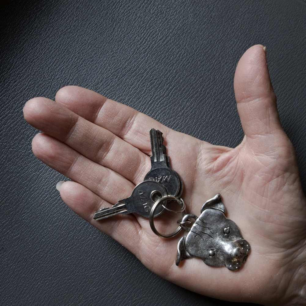 Pit Bull Keychain - Pewter Pit Bull Gift - TheMagicZoo.com