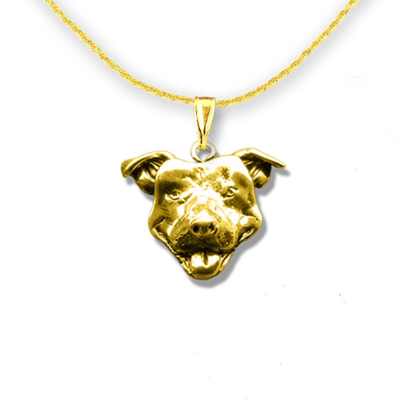 Diamond and 14k Gold Pittie Love Pendant Necklace | The Gentle Pit