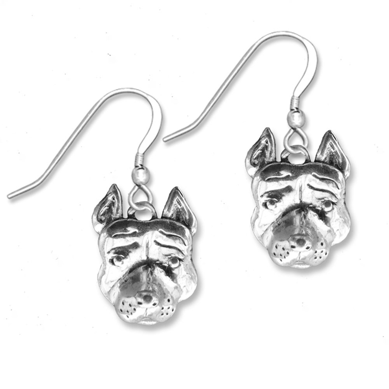 Amazon.com: Pit Bull Dangle Earrings for Women, Dog Mom Gifts (Ears Up  Silver Pit): Clothing, Shoes & Jewelry