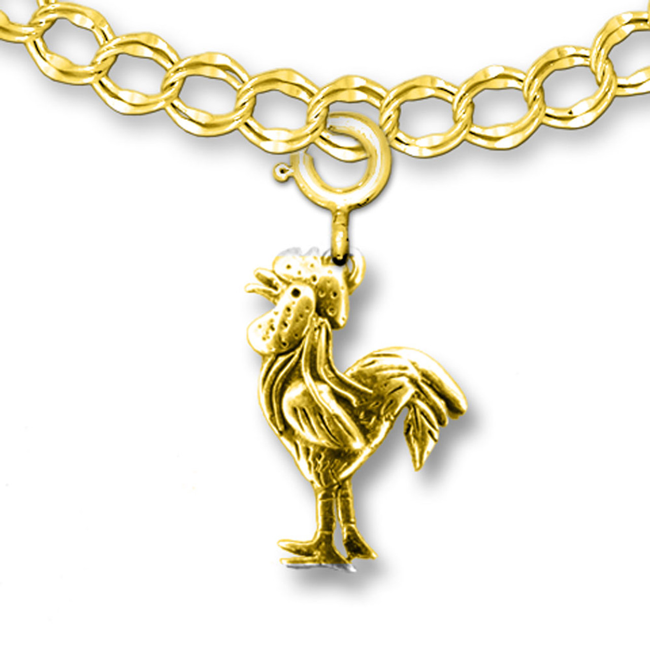 Gold Chicken Charm 