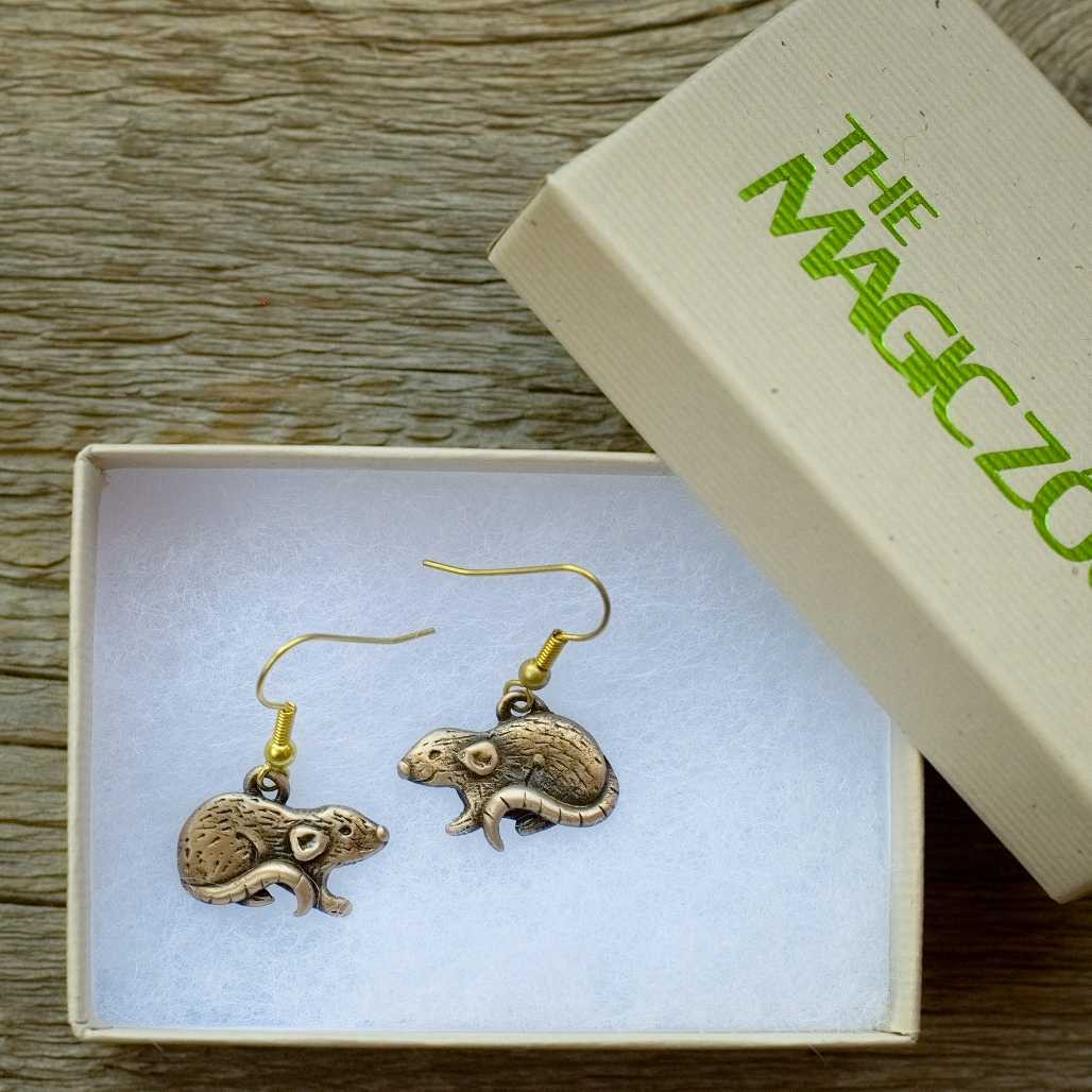 Bronze Dumbo Rat Earrings
