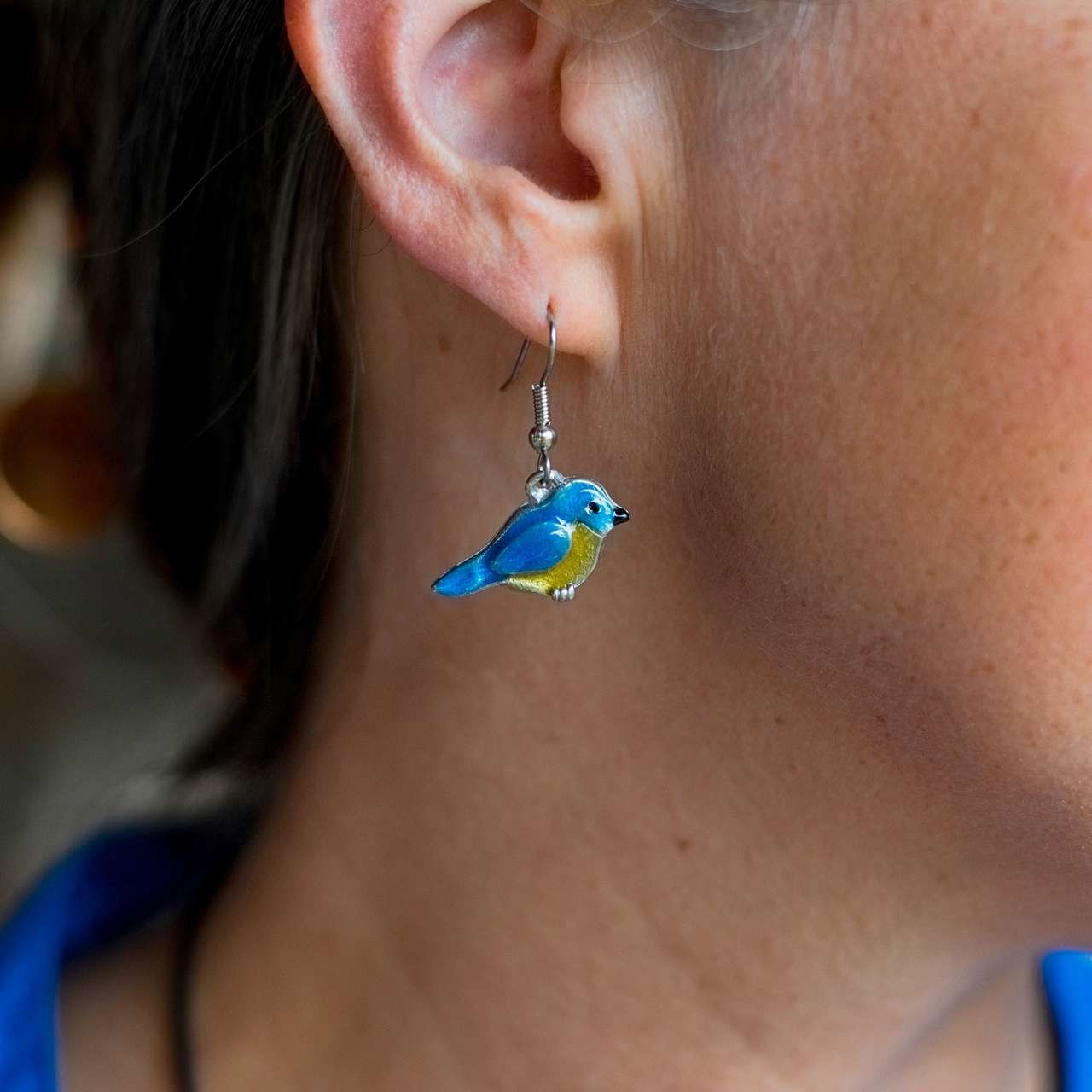 Enamel Bluebird Earrings