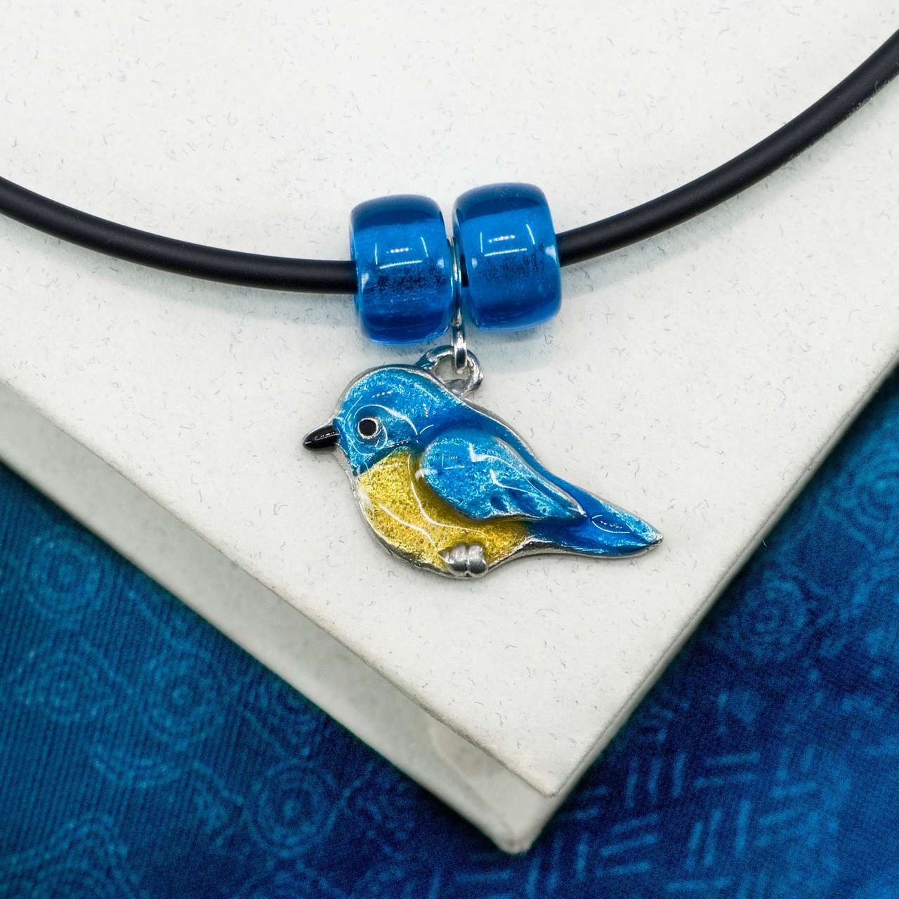 Enamel Bluebird Necklace