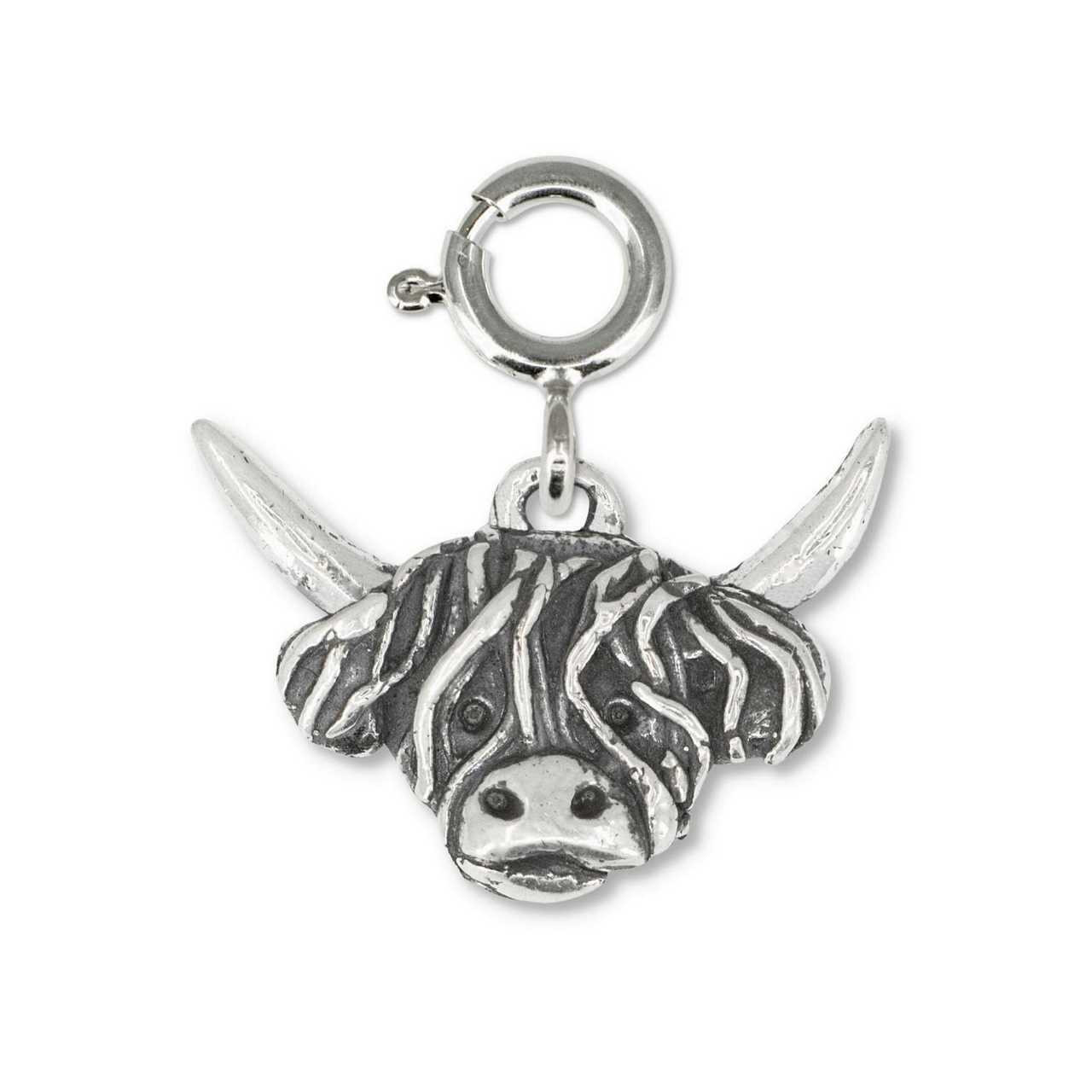 White Highland Cow Keychain