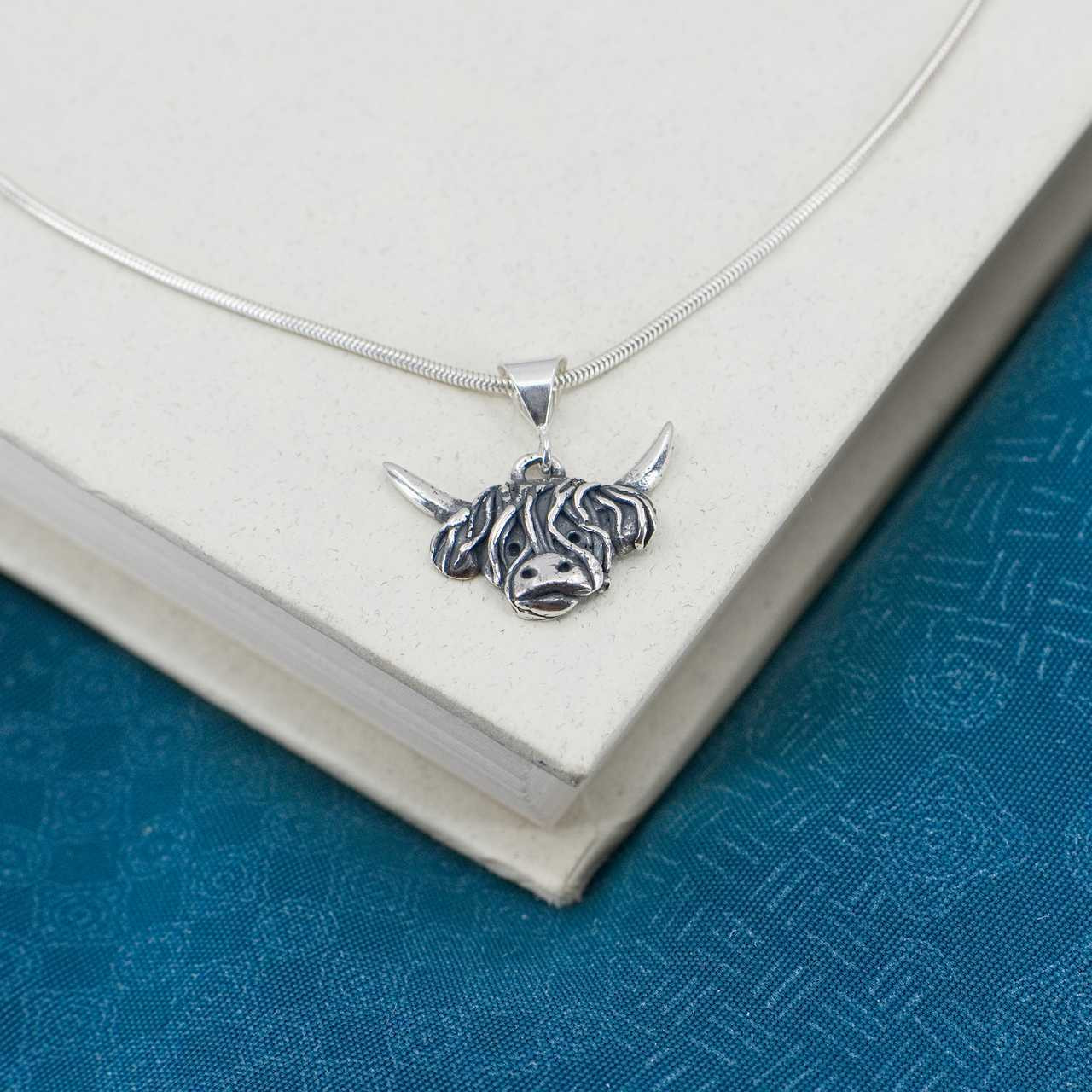 Argento Sterling S925 - Ciondolo E Sacchetto Europeo HIGHLAND COW