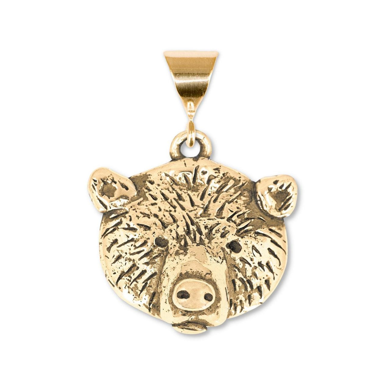 Silver necklace with a golden bear – buy at Poison Drop online store, SKU  46065.