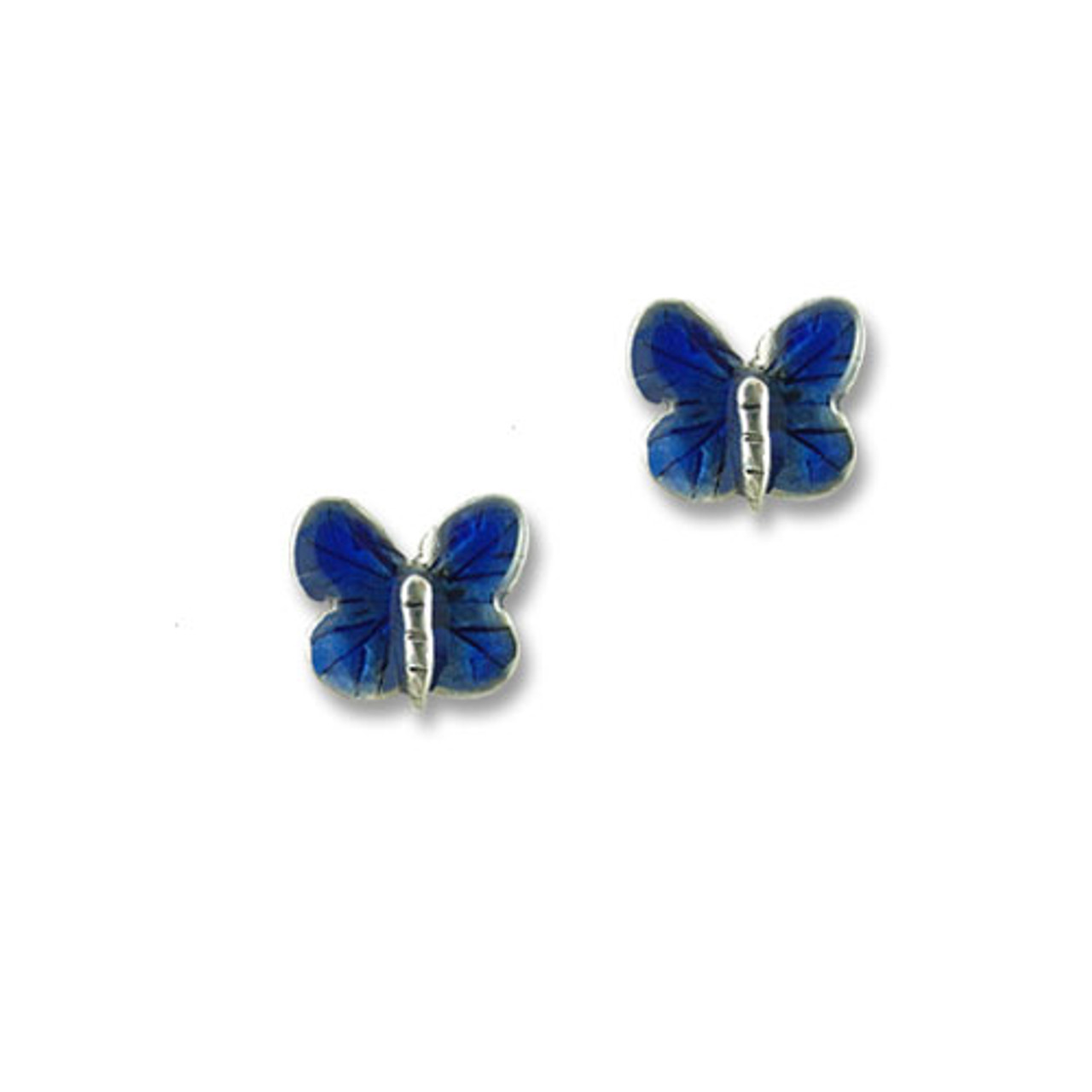 SKY BLUE CRYSTAL KOREAN BUTTERFLY STUD EARRINGS