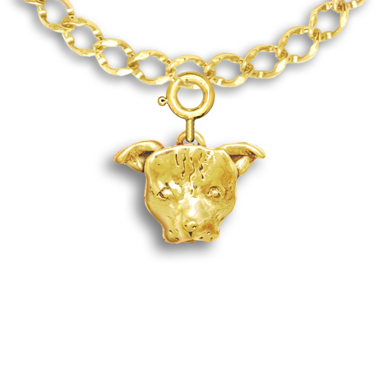 Quality Gold 14k Pit Bull Pendant K3394 - The Diamond Family