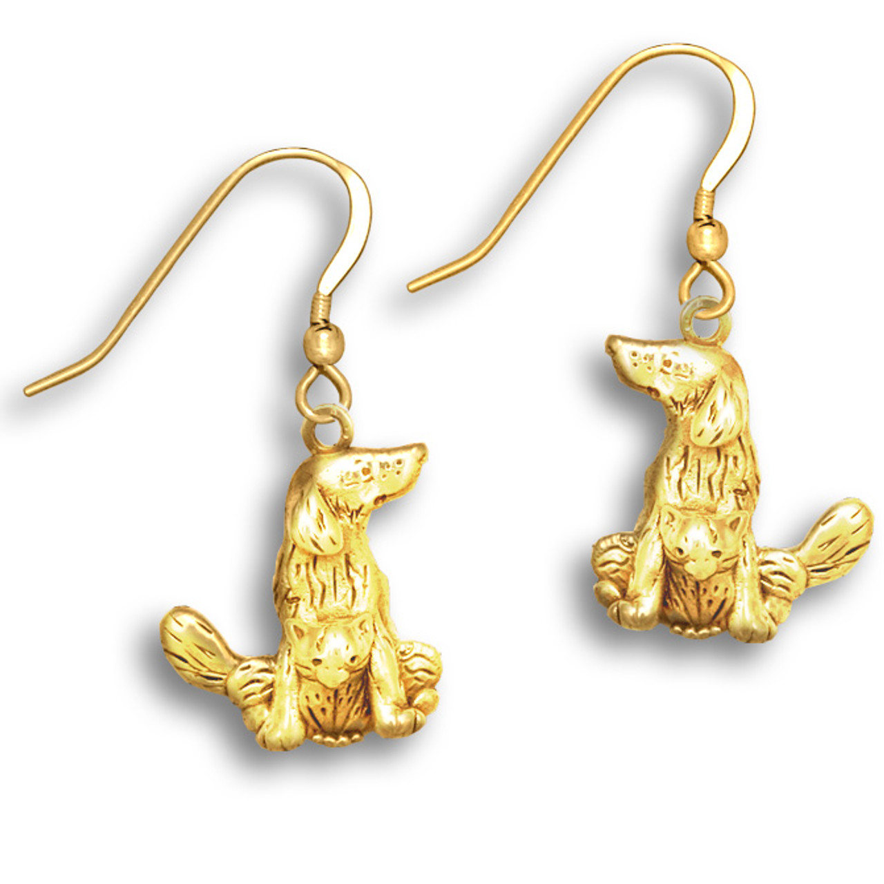 14K Yellow / White / Rose Gold or Platinum Cat Earrings - Etsy