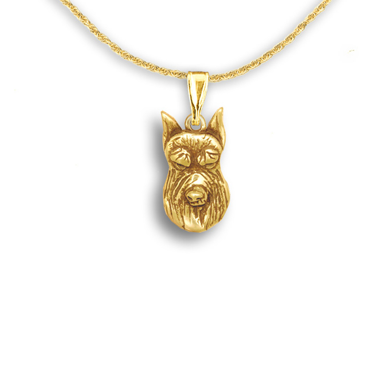 gold schnauzer pendant