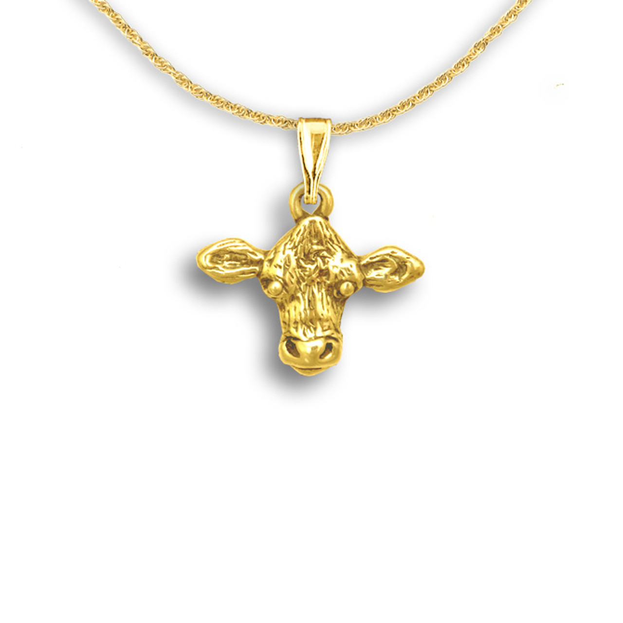 JayGem Natural Jade Sacred Cow Pendant And 18k Gold Plated Necklace | TheBay