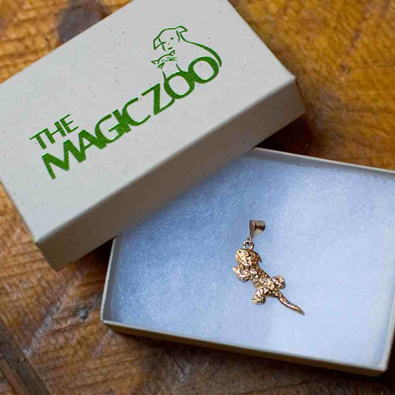 925 sterling silver abstract bearded dragon necklace, bearded dragon p –  手工设计饰品