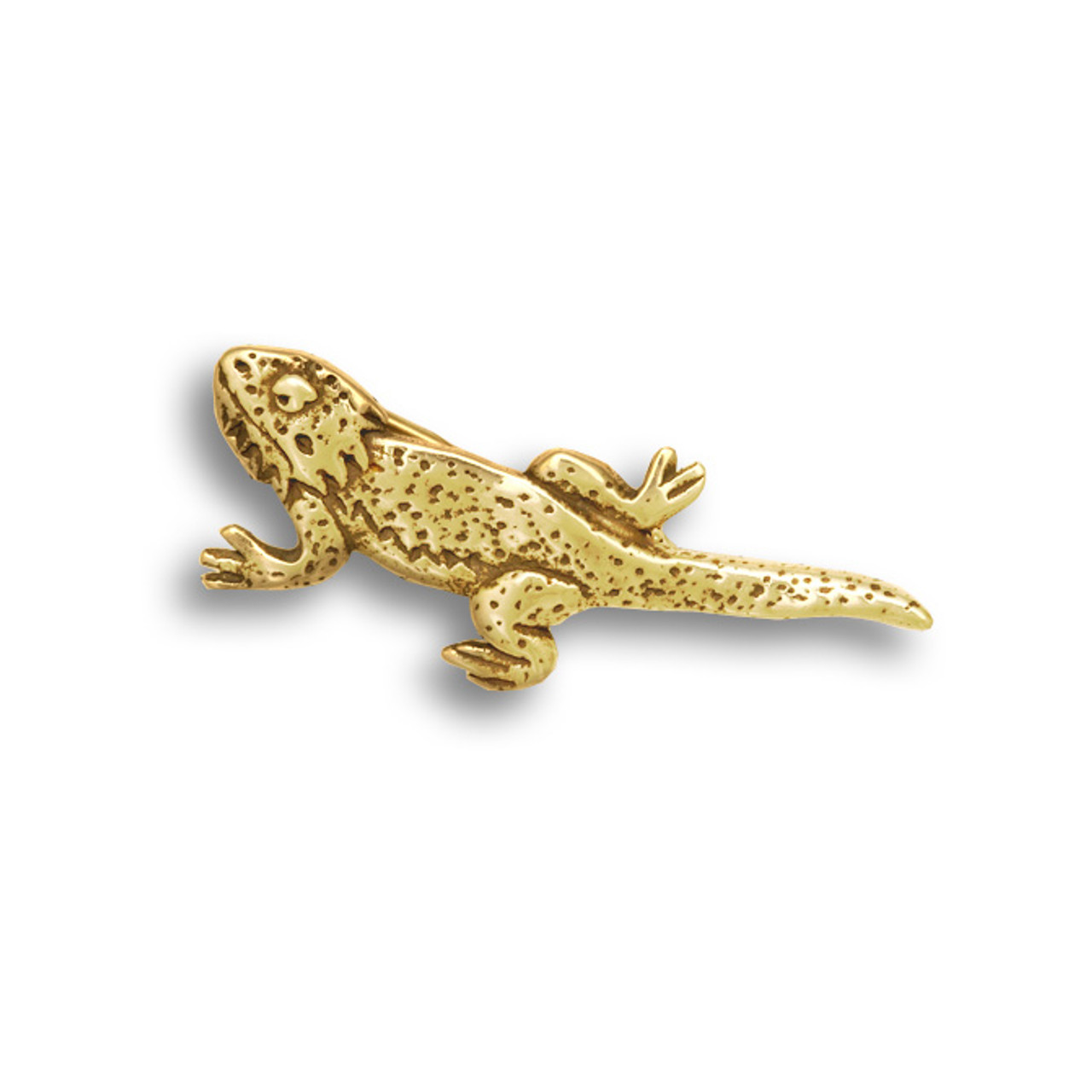 14K Solid Gold Bearded Dragon Pendant - Bearded Dragon Jewelry - Lizard  Jewelry