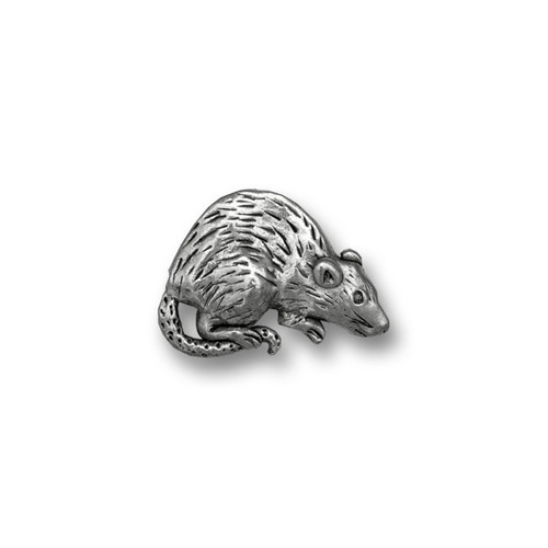 Pewter Rat Lapel Pin Tie Tack - Rat Jewelry