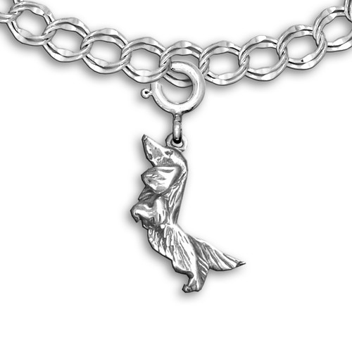 Sterling Silver Long Haired Dachshund Charm